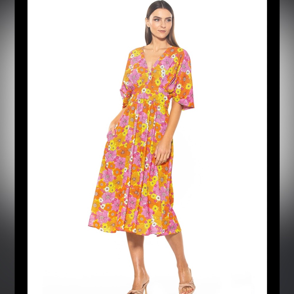 Alexia Admor August Draped Fit & Flare Midi Dress